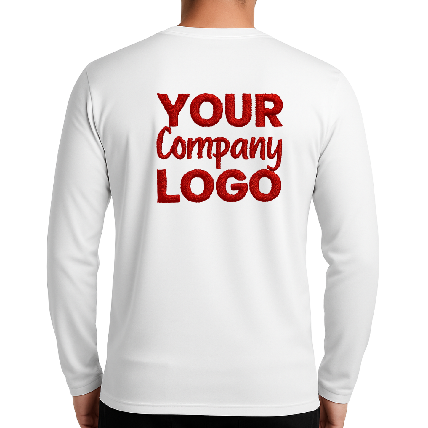 Embroidered Long Sleeve Polyester T-Shirt Male