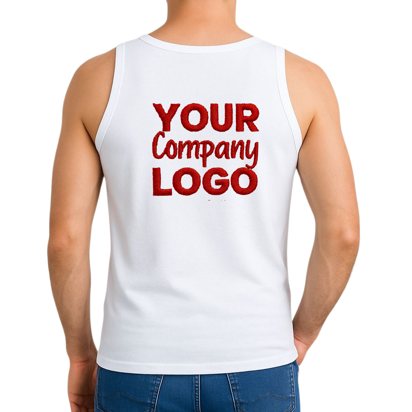 Embroidered Polyester Tank Top Male