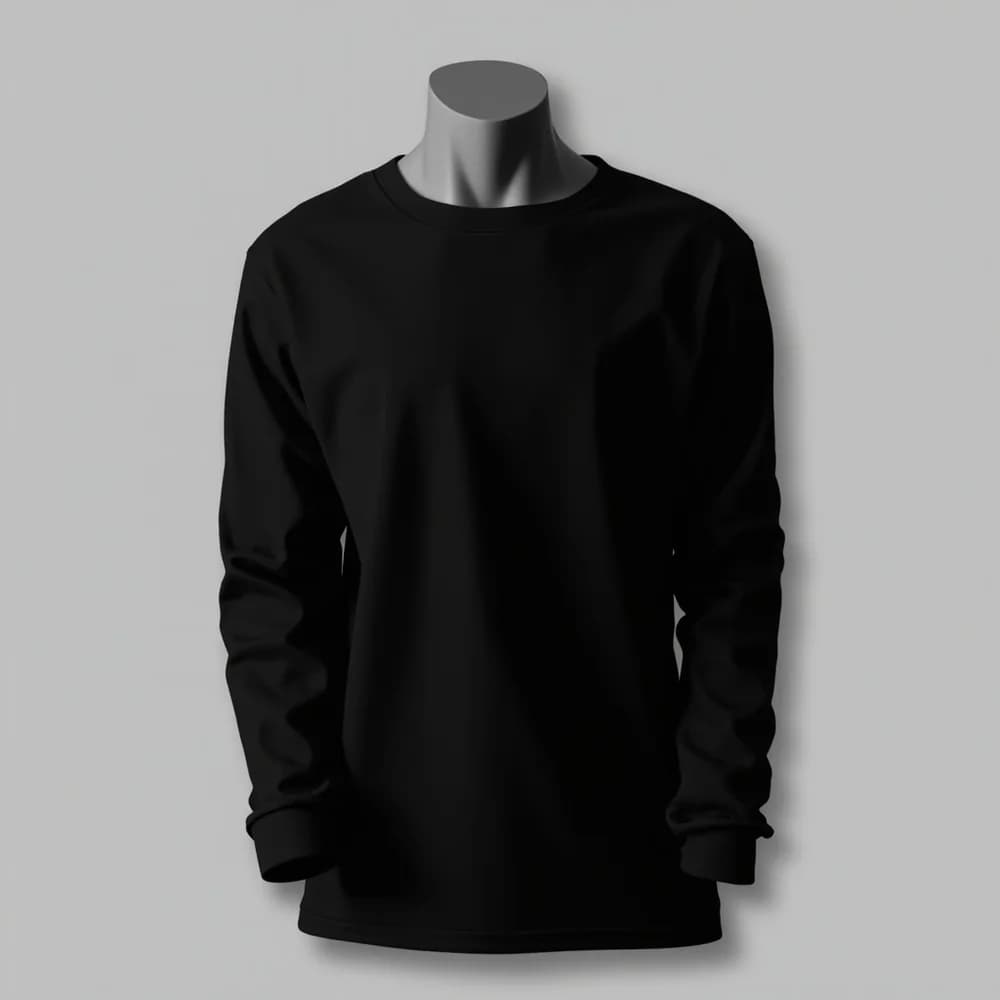 Long Sleeve T-Shirt - Round Neck · Women's · Polyester — Black