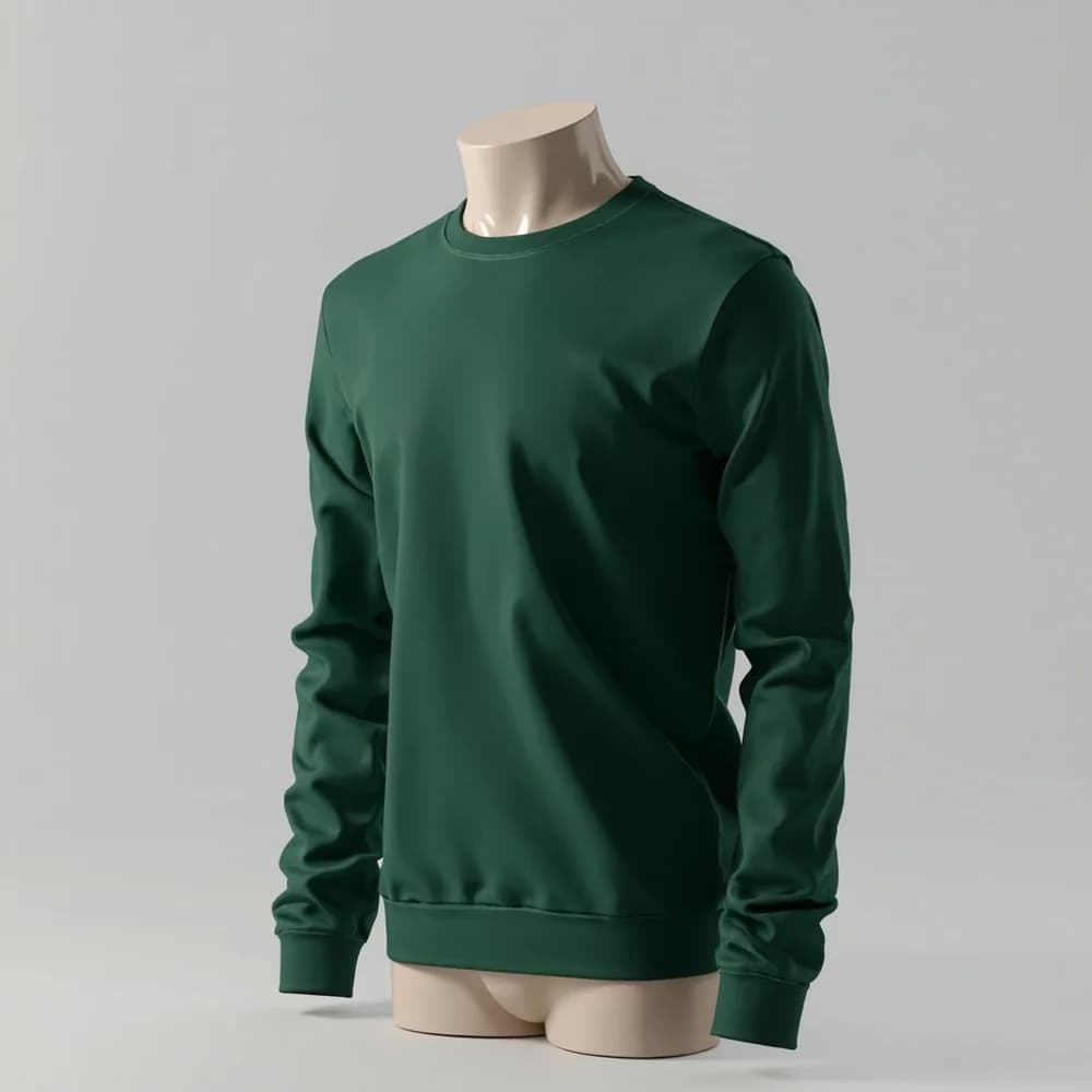 Long Sleeve T-Shirt - Round Neck · Women's · Polyester — Forest Green