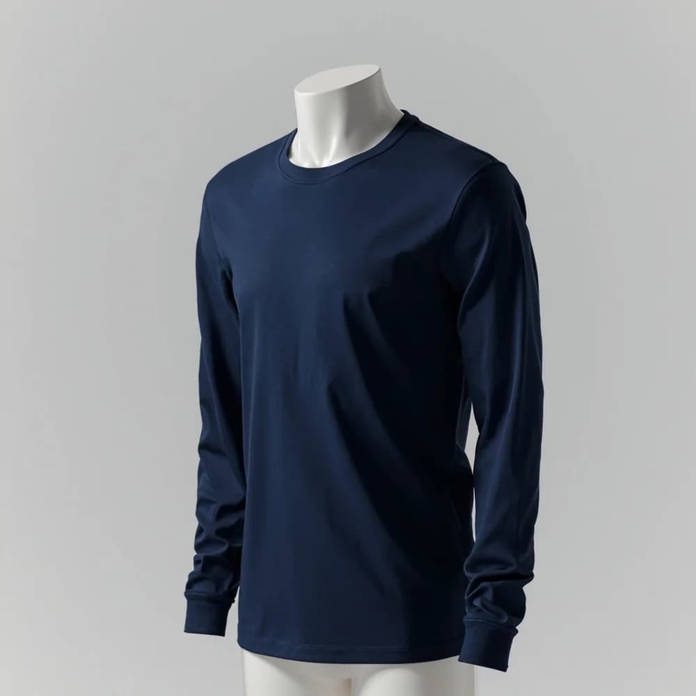 Long Sleeve T-Shirt - Round Neck · Women's · Polyester — Navy