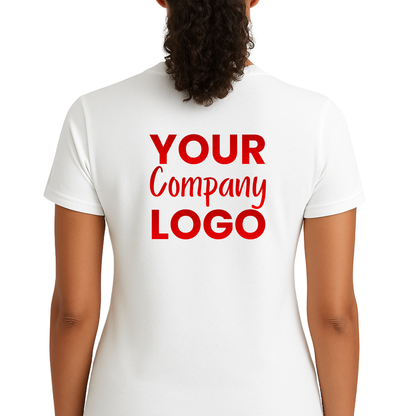 Printed Cotton V-Neck T-Shirt Female