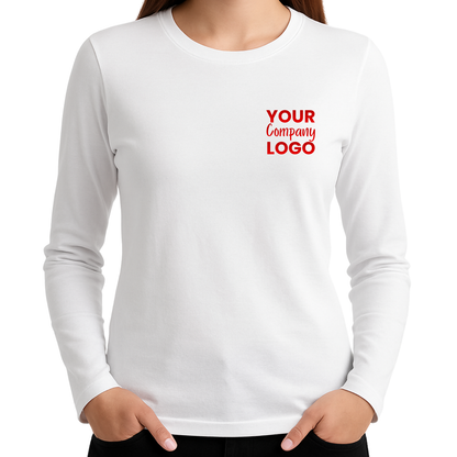 Printed Long Sleeve Cotton T-Shirt Female