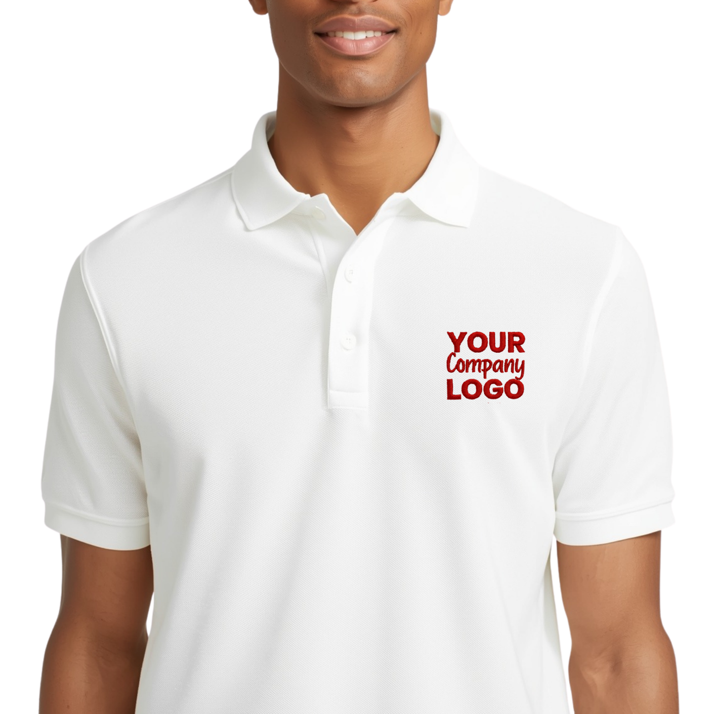 Embroidered Cotton Polo Shirt Male